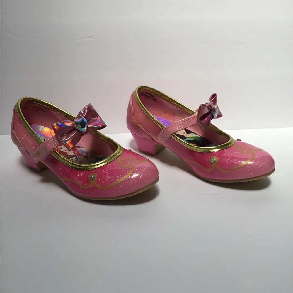 Disney Pink Princess Glitter Shoes with Gold Trim
